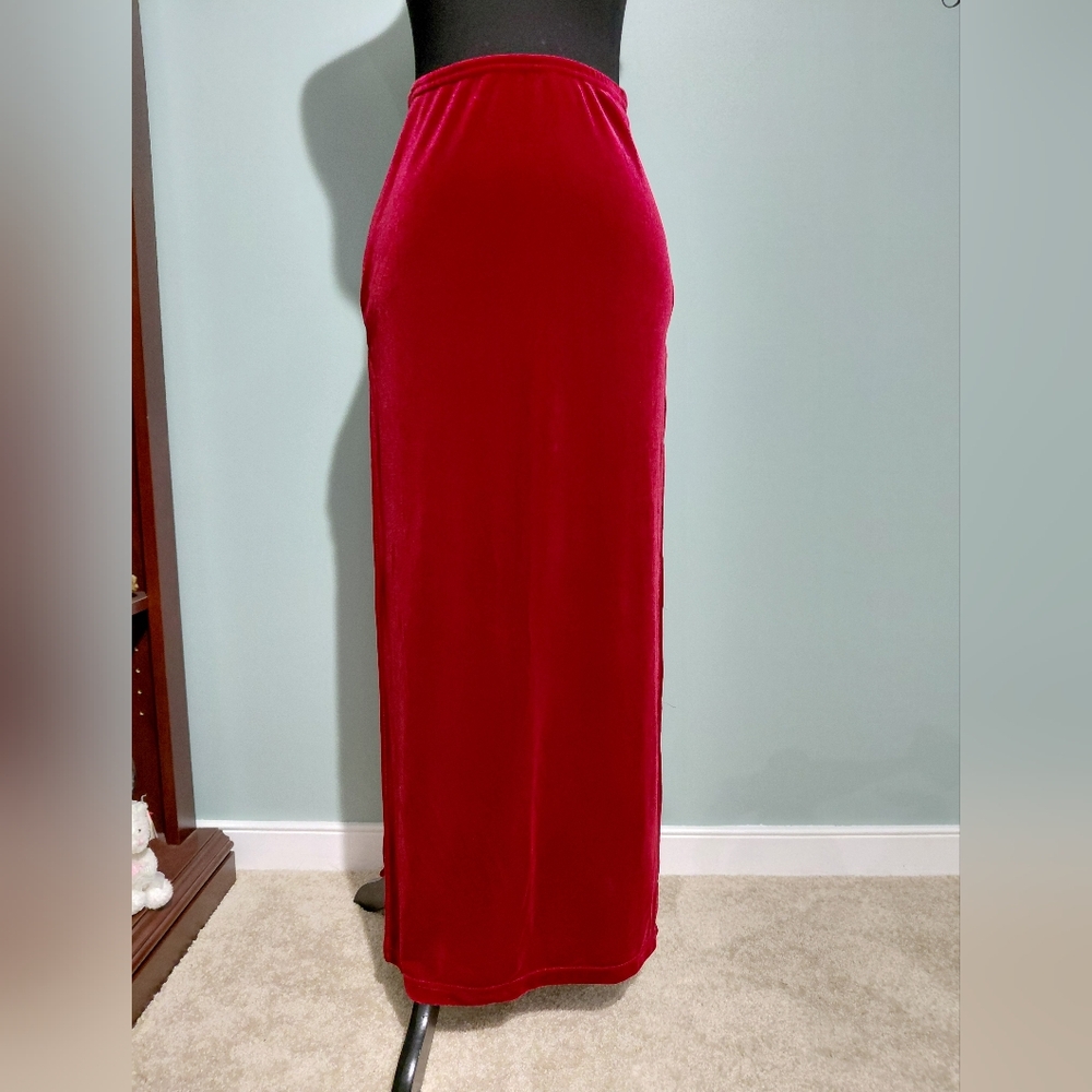 Vintage Chic Velvet Maxi Skirt Y2K 90s